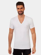 Calvin Klein Sada dvou bílých pánských triček s véčkovým výstřihem Calvin Klein Jeans XL