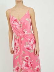 VILA Růžové květované šaty na ramínka VILA Alberte M