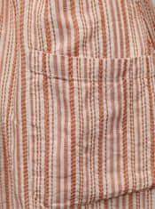VILA Oranžovo-krémové pruhované košilové midišaty VILA Vigga XS
