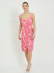 VILA Růžové květované šaty na ramínka VILA Alberte XS