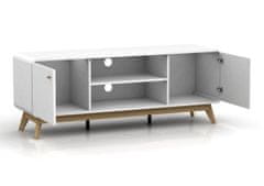 Danish Style Tv stolek Calin, 140 cm, bílá