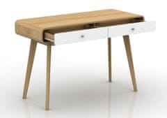Danish Style Pracovní stůl Calin, 120 cm, bílá / dub
