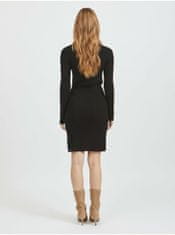 VILA Černé dámské žebrované svetrové šaty VILA Ril XS