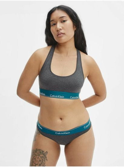 Calvin Klein Šedá dámská vzorovaná sportovní podprsenka Calvin Klein Underwear