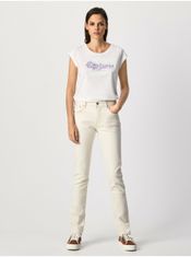 Pepe Jeans Bílé dámské tričko s flitry Pepe Jeans Berenice XS