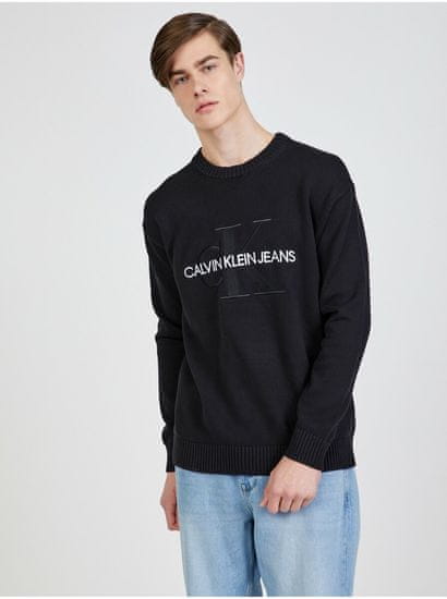 Calvin Klein Černý pánský svetr Embroidery Calvin Klein Jeans