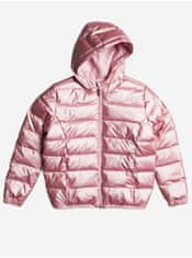 Roxy Růžová holčičí prošívaná zimní bunda s kapucí Roxy It Will Rain 152