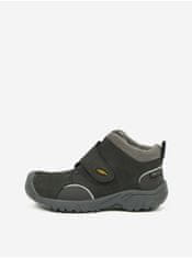 KEEN Tmavě šedé dětské kožené voděodolné zimní boty Keen Kootenay III 29