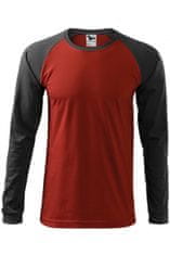 Malfini Pánské triko s dlouhým rukávem, kontrastní, marlboro červená, M