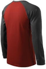 Malfini Pánské triko s dlouhým rukávem, kontrastní, marlboro červená, M