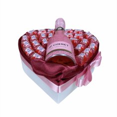 RK Dekorace Dárkový box ve tvaru srdce „Moncheri a JP Chenet ice edition" růžové 24 cm
