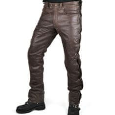 Kalhoty LACE JEANS BROWN - pánské hnědé kožené chopper kalhoty vel. 30