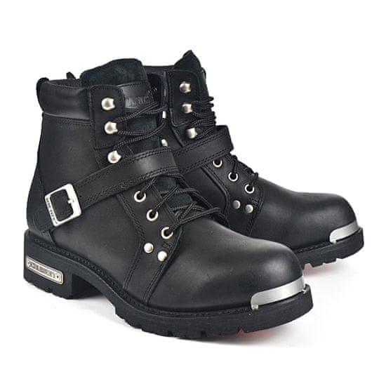 Cruison Boty THUNDER BLACK - pánské černé kožené boty vel. 41
