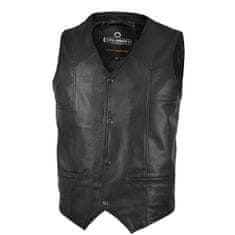 Vesta CLASSIC - pánská černá kožená vesta vel. 4XL