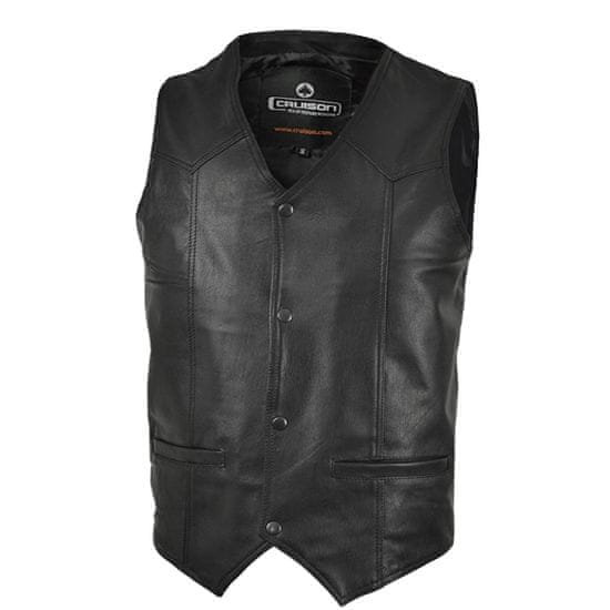 Cruison Vesta CLASSIC - pánská černá kožená vesta vel. S