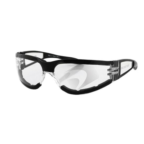 Bobster Brýle SUNGLASS SHIELD II Black/Clear – sluneční brýle na motorku a sport