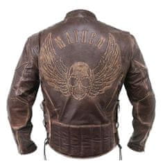 Xelement Bunda FLYING SKULL BROWN – kožená bunda na motorku vel. M