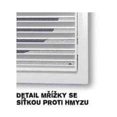 Mikawi Větrací mřížka šedá 183x183/ d125 se síťkou proti hmyzu MIKAWI 14-0626