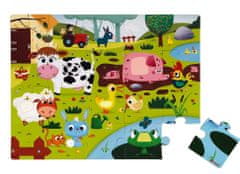 Janod Hmatové puzzle Zvířátka na farmě 20 dílků