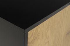 Design Scandinavia Komoda Seaford, 160 cm, dub / černá