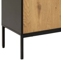Design Scandinavia Komoda Seaford, 160 cm, dub / černá