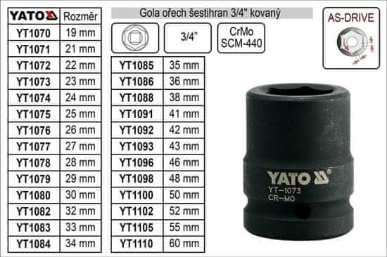 YATO Gola ořech šestihran 3/4" kovaný 52mm
