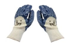 TRIUMF rukavice pracovní bavlněné máčené v modrém nitrilu, vel. 10"