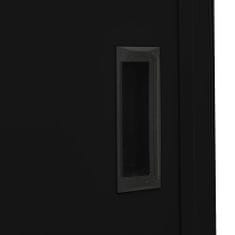 shumee Kancelářská skříň s posuvnými dveřmi černá 90x40x180 cm ocel