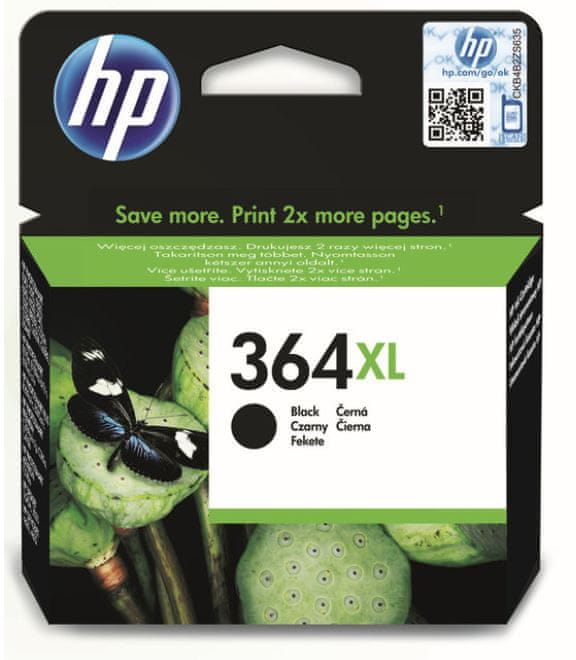 HP 364XL černá - originální náplň (CN684EE) - použité