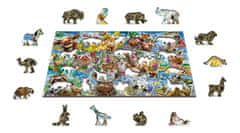 Wooden city Dřevěné puzzle Zvířecí pohlednice 2v1, 200 dílků EKO