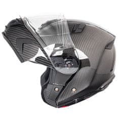W-TEC Výklopná moto přilba Tensiler (Velikost: M (57-58), Barva: karbon lesk)