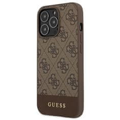 Guess GUHCP13XG4GLBR hard silikonové pouzdro iPhone 13 Pro MAX 6.7" brown 4G Stripe Collection