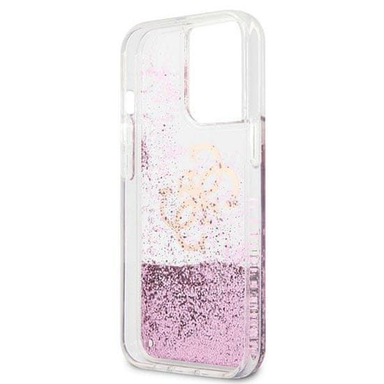 Guess GUHCP13XLG4GPI hard silikonové pouzdro iPhone 13 Pro MAX 6.7" pink 4G Big Liquid Glitter