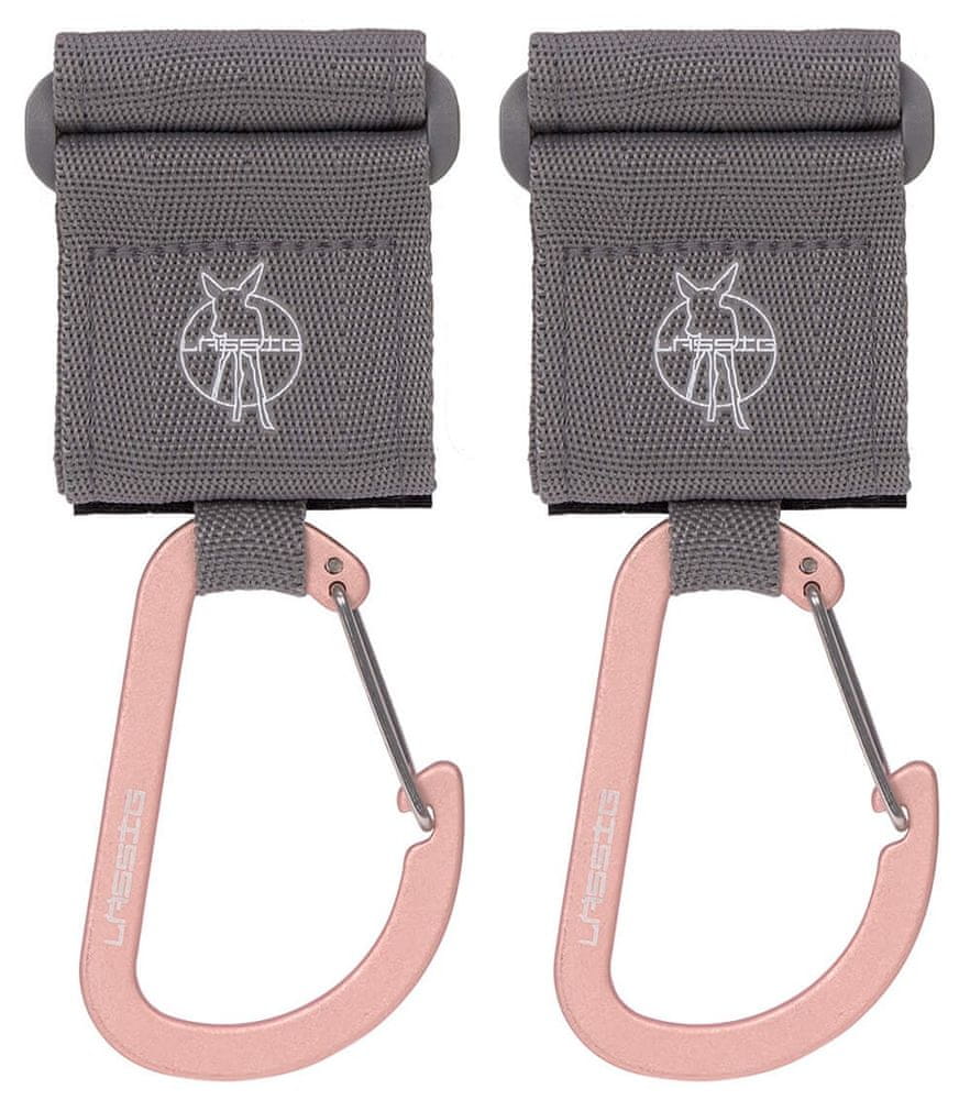 Lässig Casual Stroller Hooks with Carabiner grey