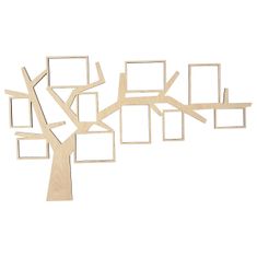 MAJA DESIGN Dřevěný strom s fotorámečky EDGE - barevně lakovaný, 01 bílá