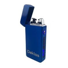 Daklos Bleskový plazmový větruodolný elektrický nabíjecí zapalovač v dárkové krabičce - modrý