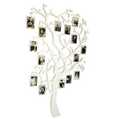 MAJA DESIGN Dřevěný strom s 15 fotorámečky pro fotografie 10x15 cm na zavěšení - barevně lakovaný - 01 bílá