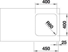 Blanco SUPRA 400-U dřez pod desku nerez kartáčovaný nerez 518 201 - Blanco