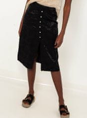 Camaïeu Černá vzorovaná sukně s knoflíky CAMAIEU S