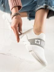 Amiatex Praktické tenisky bílé dámské bez podpatku + Ponožky Gatta Calzino Strech, bílé, 37