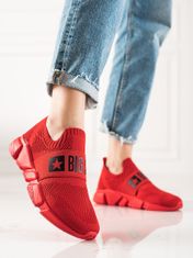 Amiatex Stylové červené tenisky dámské bez podpatku + Ponožky Gatta Calzino Strech, odstíny červené, 38