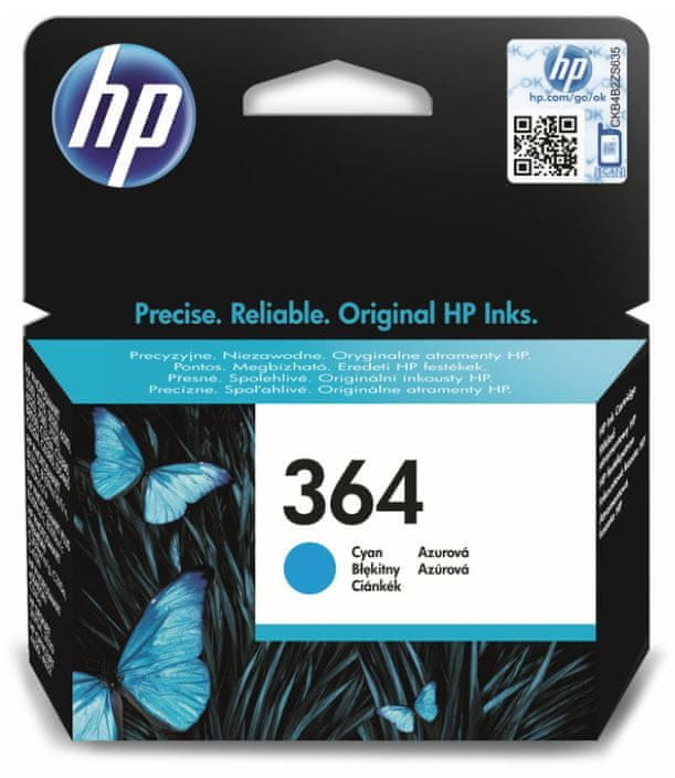 HP 364 azurová - originální náplň (CB318EE)