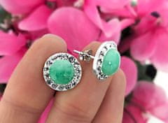 Lovrin Sada stříbrných šperků 925 zelených kamenů
