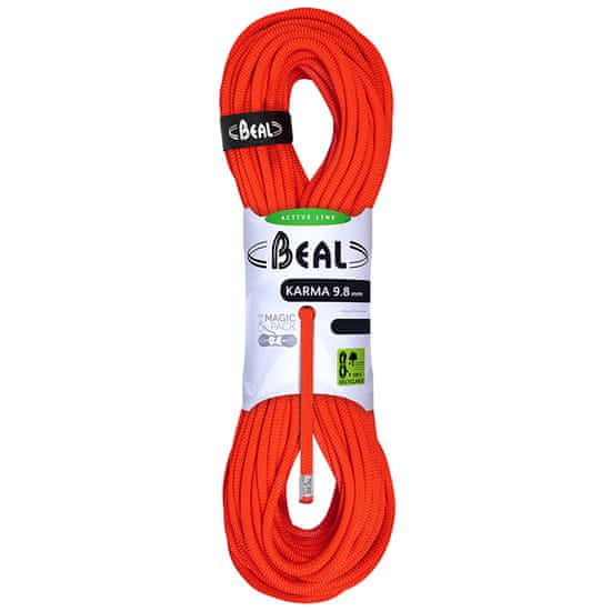 Beal Horolezecké lano Beal Karma 9,8mm solid orange|50m