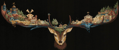 Kraftika Obraz vyšívaný křížkovým stehem - jelen