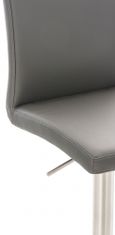BHM Germany Barová židle Cadiz, syntetická kůže, ocel / šedá