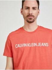Calvin Klein Korálové pánské tričko s potiskem Calvin Klein Jeans M