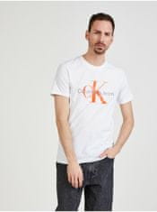Calvin Klein Bílé pánské tričko s potiskem Calvin Klein Jeans XL