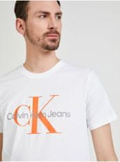 Calvin Klein Bílé pánské tričko s potiskem Calvin Klein Jeans XXL