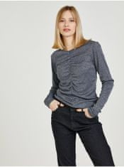 Pepe Jeans Tmavě šedé dámské tričko s ozdobným detailem Pepe Jeans Dacia M